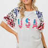 BiBi American Flag Theme Sequin Top - OFF WHITE