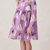 Children's Long Sleeve Cartoon Print Casual Dress - Heliotrope Purple