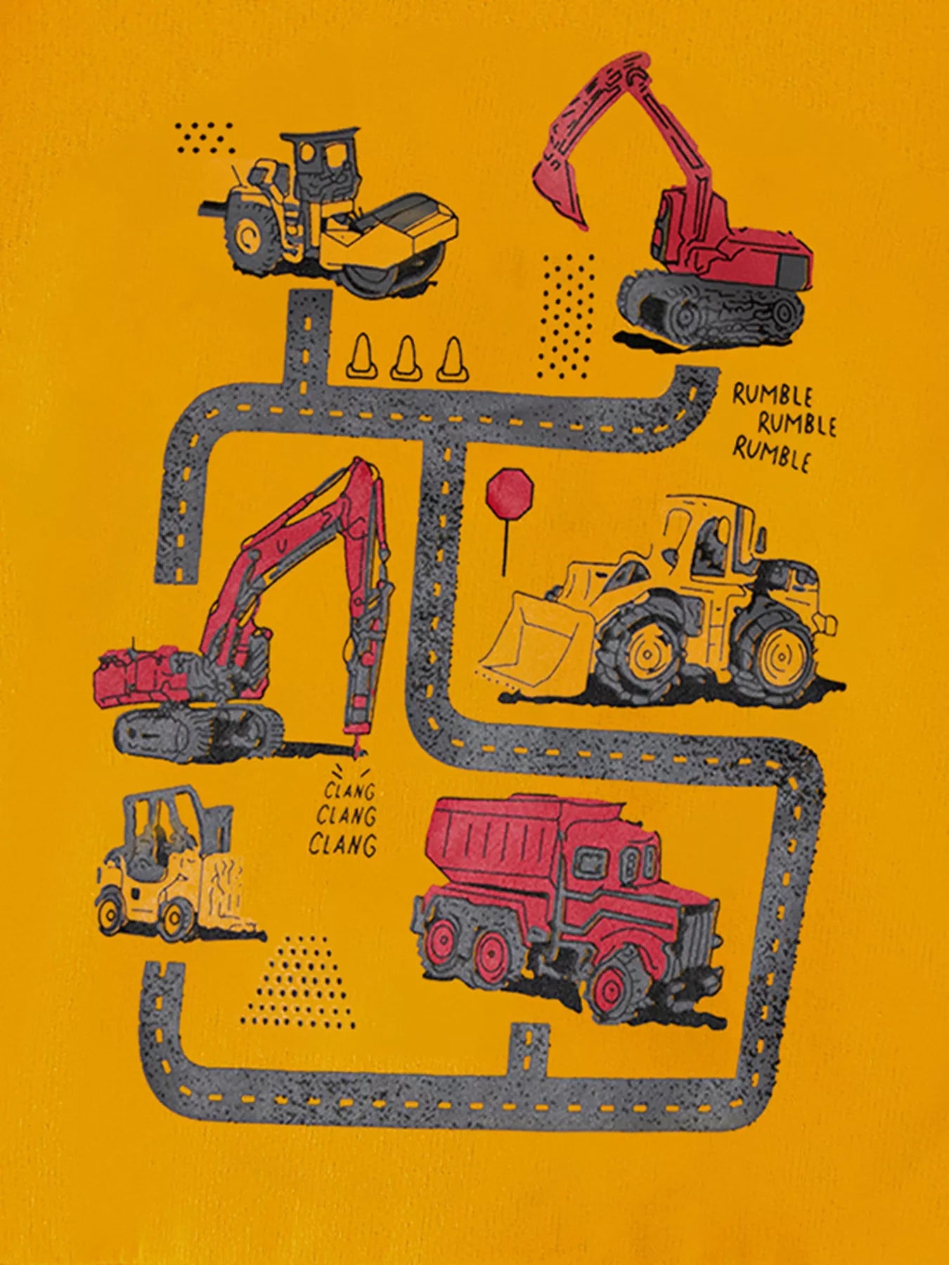 Children's Cartoon Construction Vehicle Crew Neck Sweatshirt - Farnelli