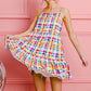 BiBi Multi Colors Plaid Sleeveless Sun Dress - Farnelli
