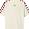 Men's Striped Round Neck Contrast T-Shirt - Apricot