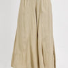 RISEN Shirring Detail Wide Leg Pants - Tan