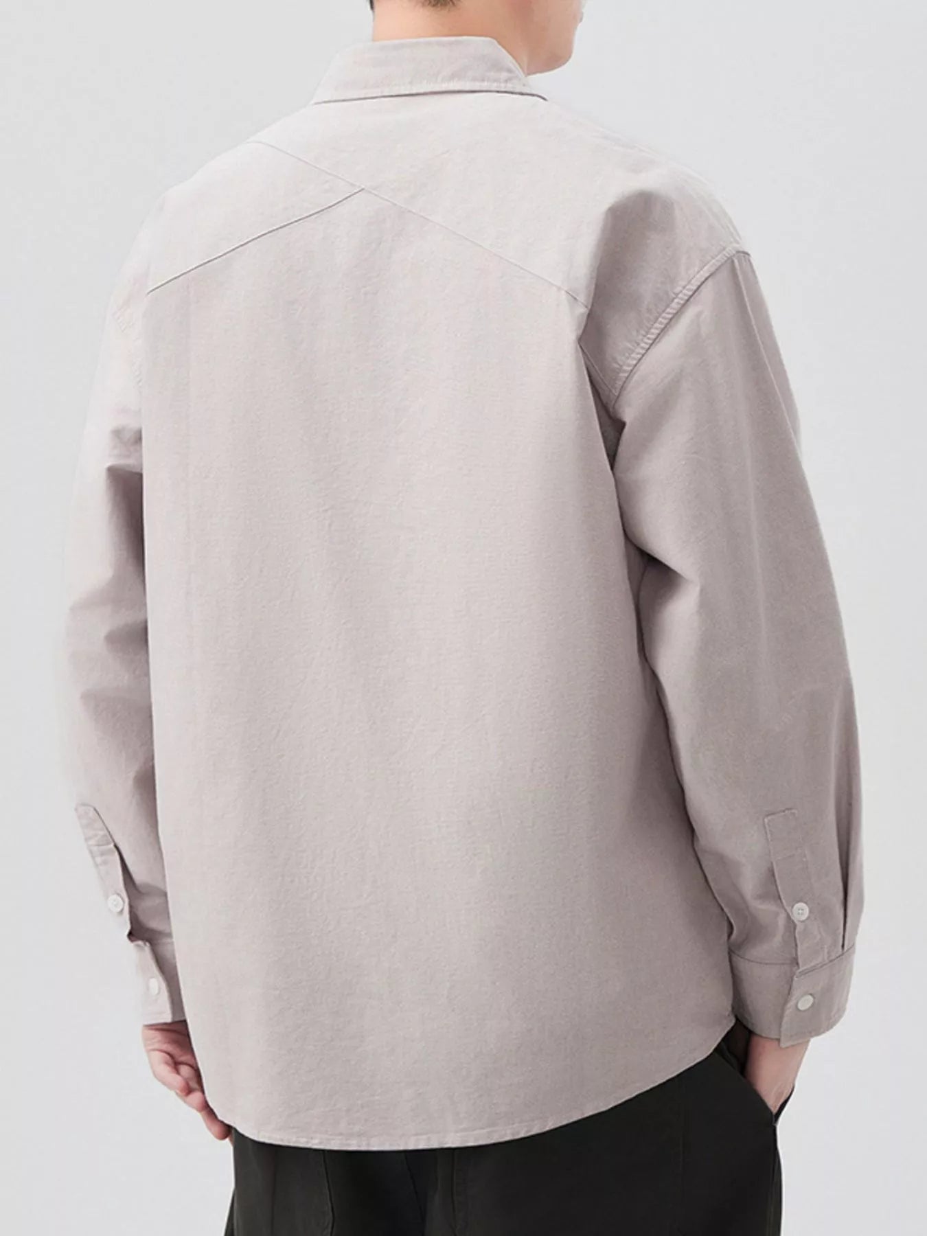 Men's Plus Size Casual Solid Color Long Sleeve Shirt - Farnelli