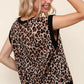 Haptics Leopard Print Dolman Cap Sleeve Knit Top - Farnelli