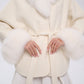 Pre-Order. Re-Stock Ships September 2026. Genuine Polar Fox Fur Wool Hooded Coat