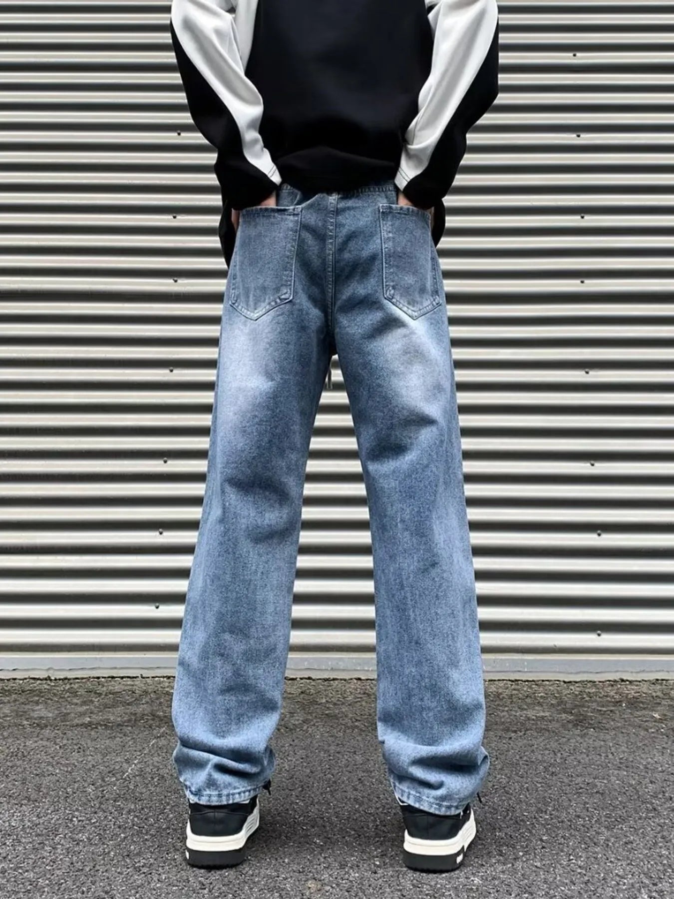 Men's Plus Size Wash Straight Leg Jeans - Farnelli