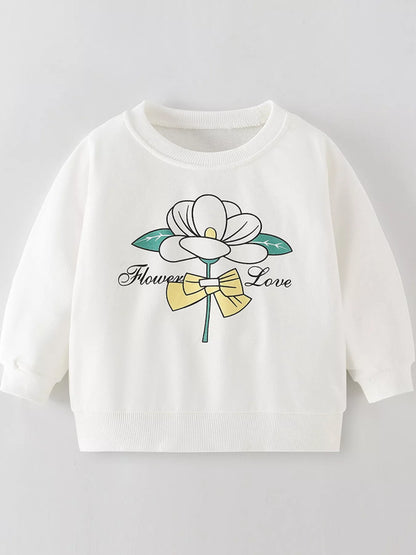 Children's Flower Graphic Crew Neck Sweatshirt - Farnelli