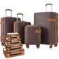 HouseOfZazla 4-piece hard shell luggage set with spinner wheels in multiple colors