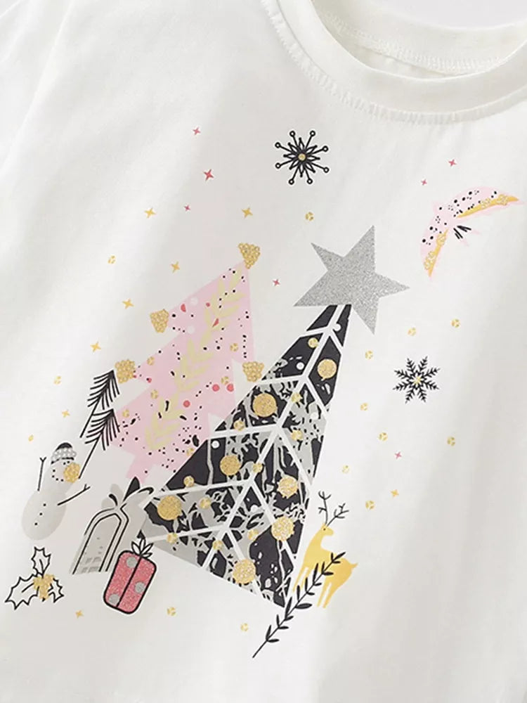 Children's Christmas Tree Graphic Long Sleeve T-Shirt - Farnelli