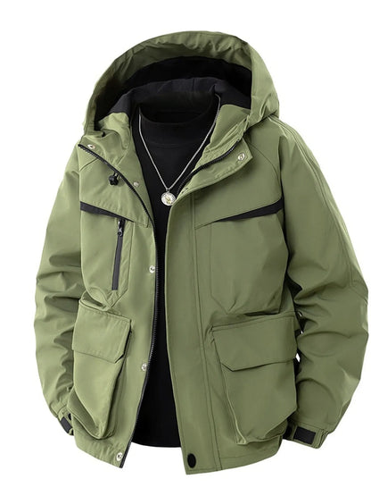 Men's Full Size Zip Up Long Sleeve Hooded Jacket Plus Size - Farnelli