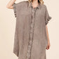 Mittoshop Mineral Wash Cotton Gauze Mini Shirt Dress - Farnelli