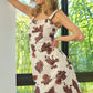 BiBi Cow Print Elastic Shoulder Strap Dress - Farnelli
