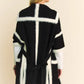 Davi & Dani Fuzzy Trim Open Front Loose Fit Cardigan - Farnelli