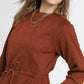 Umgee Drawstring Cable Knit Mini Dress with Pockets - Farnelli