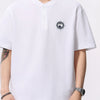 Men's Plus Size Button Detail Short Sleeve T-Shirt - White