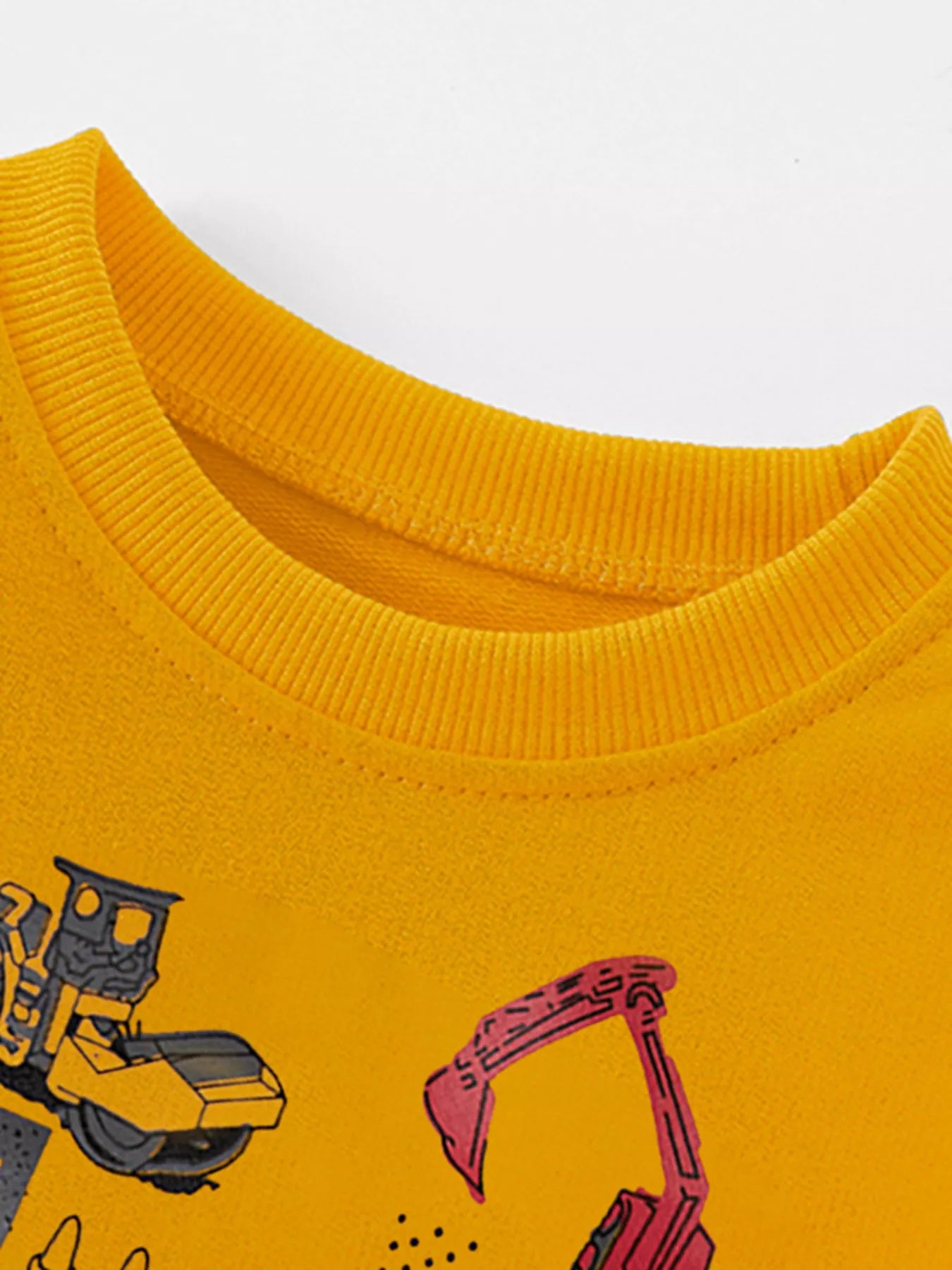 Children's Cartoon Construction Vehicle Crew Neck Sweatshirt - Farnelli