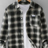 Men's Plus Size Plaid Button Up Long Sleeve Shirt - Gray