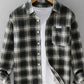 Men's Plus Size Plaid Button Up Long Sleeve Shirt - Farnelli