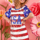 BiBi American Flag Theme Usa Print Sequin Dress - Farnelli