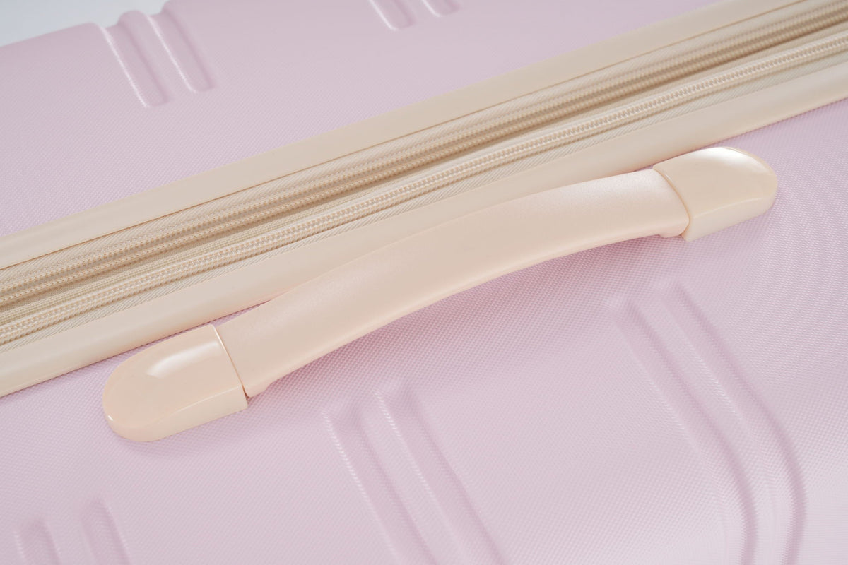 HouseOfZazla 3-piece light pink hardside luggage set with TSA locks‑