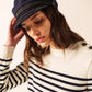 Navy Saint James USA CASQUETTE MARIN sailor cap with classic structured brim and crown detail