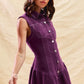 SO ME Button Down Sleeveless Collared Game Day Mini Dress - Farnelli