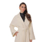 Astoria Midi Cashmere Wool Blend Coat in Ivory