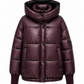 Reversible Hooded Bio-Down Jacket in Burgundy/Black