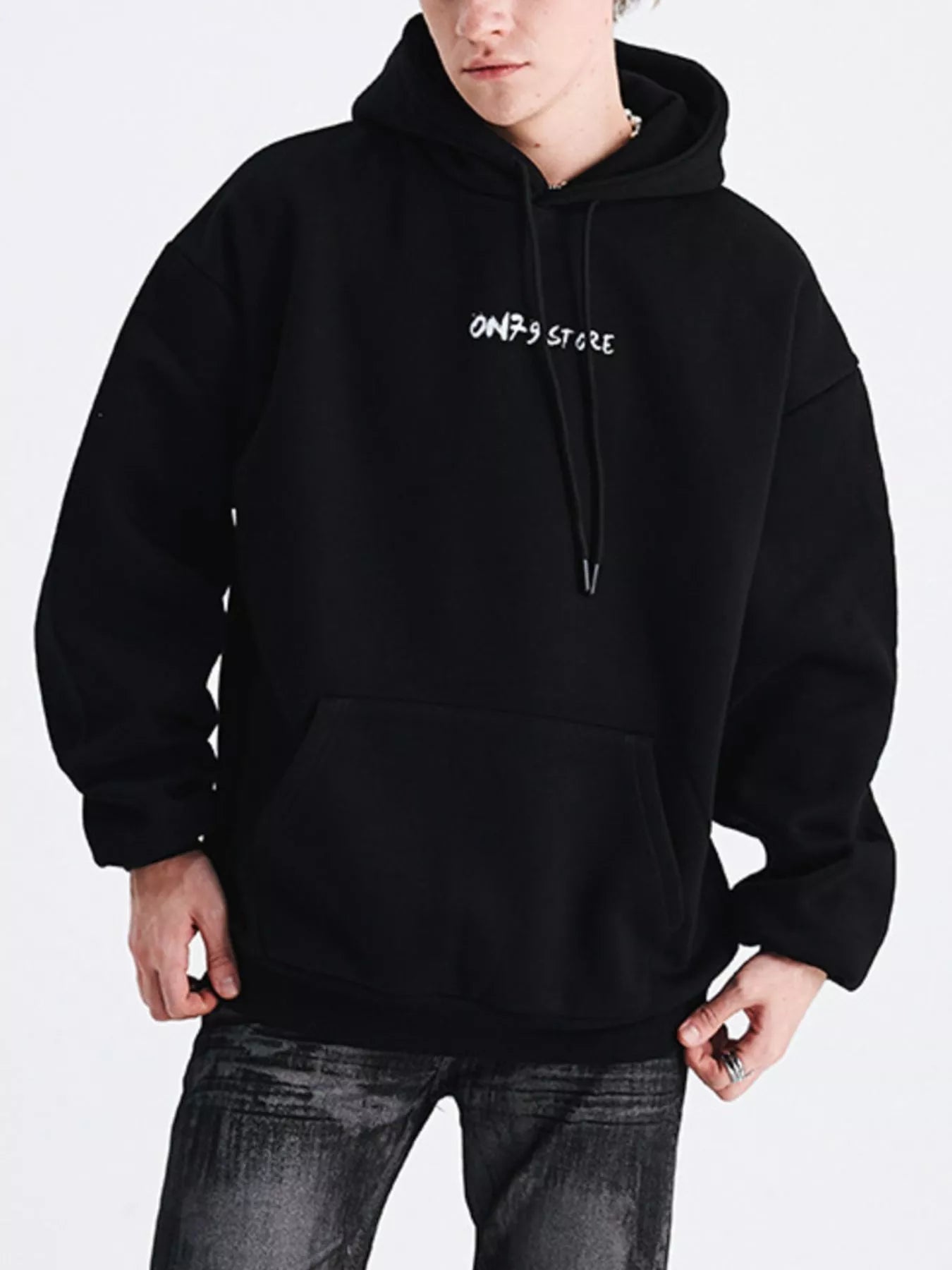 Men's Drop Shoulder Drawstring Hoodie - Farnelli