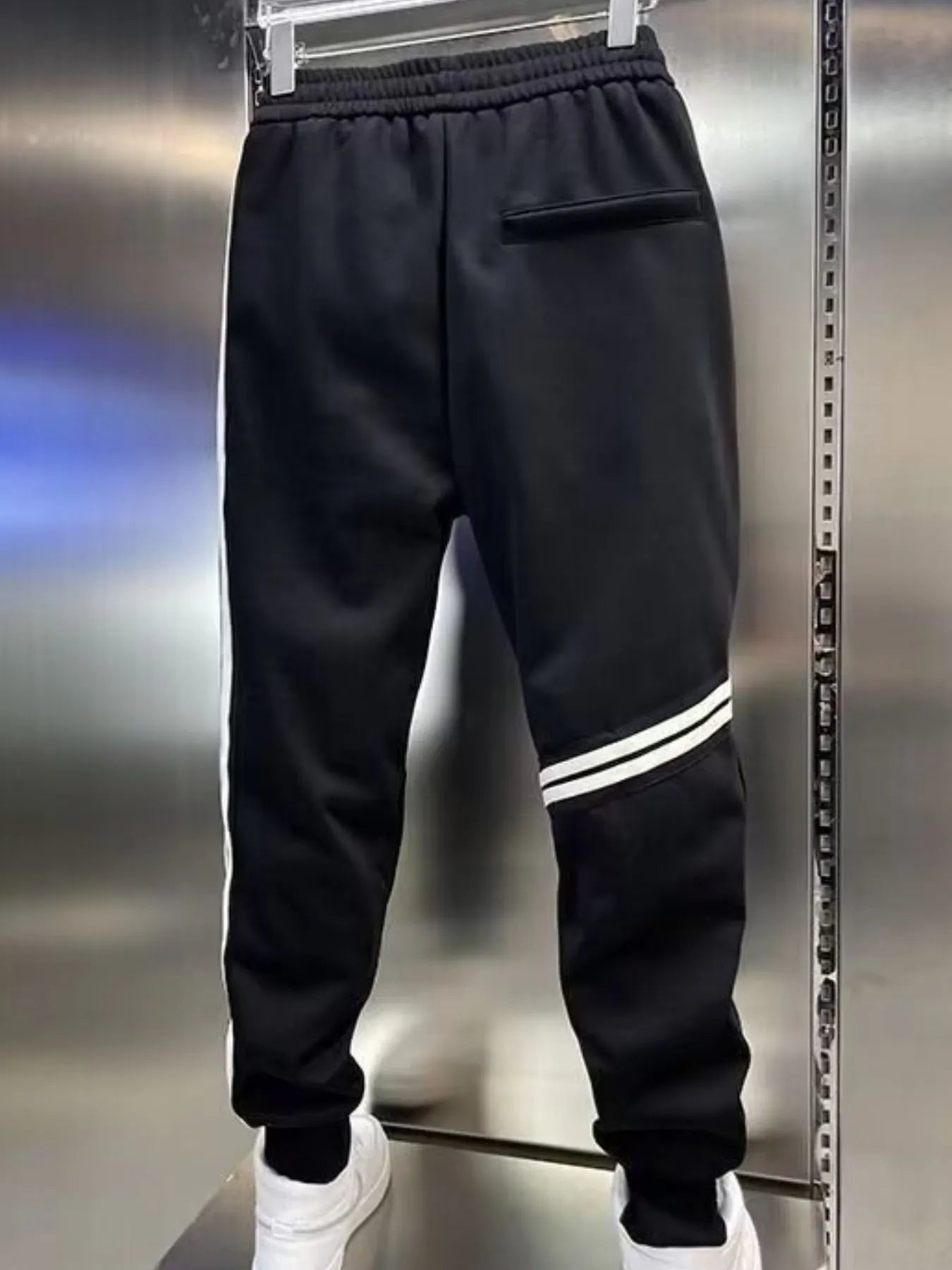 Men's Plus Size Drawstring Striped Joggers - Farnelli