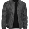 Men's Plus Size Zip Up Long Sleeve Jacket - Gray