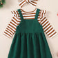 Children's Christmas Bodysuit and Overall Dress Set with Headband - Farnelli