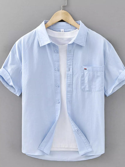 Men's Plus Size Plaid Button Up Short Sleeve Shirt - Farnelli