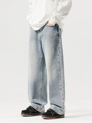 Men's Vintage Wash Wide Leg Jeans - Farnelli