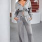 Dropped Shoulder Hoodie and Drawstring Pants Active Set - Farnelli