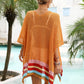 Slit Openwork V-Neck Half Sleeve Cover-Up - Farnelli