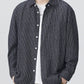 Men's Plus Size Striped Button Up Long Sleeve Shirt - Farnelli