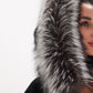 Alaska Outerwear Company black Saga Furs silver fox wool cashmere poncho vest coat