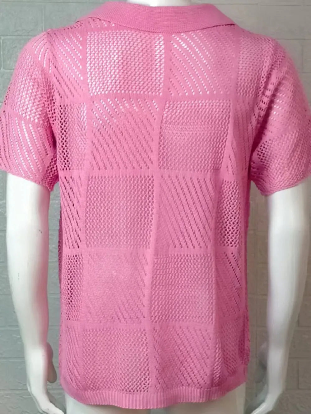 Men's Button Down Checkered Eyelet Shirt - Farnelli