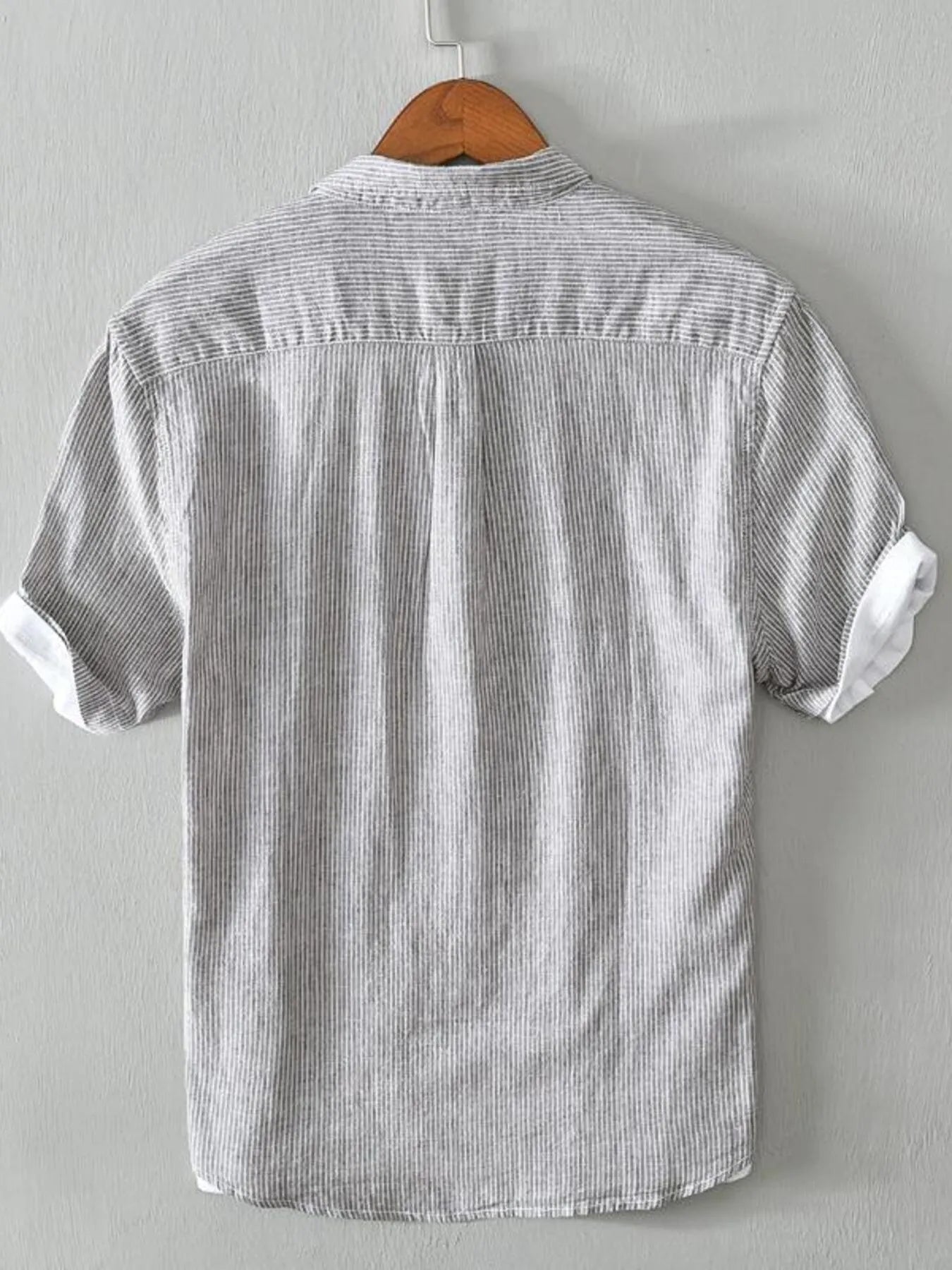 Men's Plus Size Casual Striped Short Sleeve Shirt - Farnelli