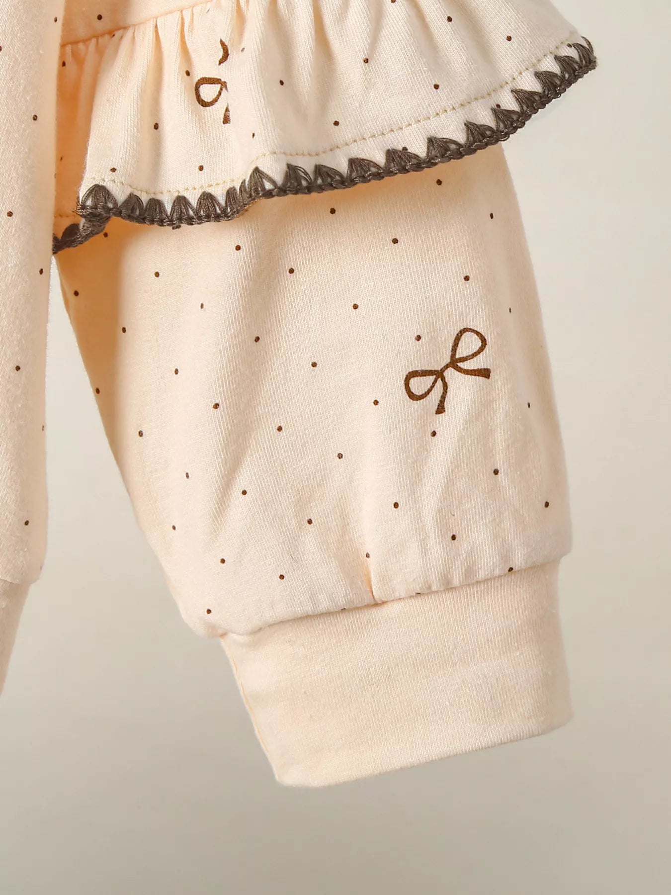 Children's Bowknot Ruffle Sleeve Top and Pants Set - Farnelli