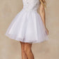 Juliet 826 Fit-and-Flare Halter Neck Short Party Dress