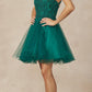 Juliet 826 Fit-and-Flare Halter Neck Short Party Dress
