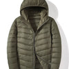 Men's Plus Size Lightweight Zip Up Puffer Jacket - Army Green