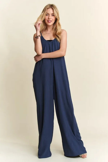 ADORA Wide Leg Casual Cami Jumpsuit - Farnelli
