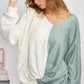 BiBi Twist Front Contrast Cable Knit Top - Farnelli