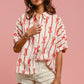 BiBi Bow Ribbon Woven Printed Button Down Shirt - Farnelli