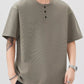 Men's Plus Size Button Detail Short Sleeve T-Shirt - Farnelli