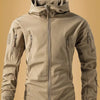 Men's Zip Up Long Sleeve Hooded Jacket - Khaki