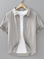 Men's Plus Size Button Up Short Sleeve Shirt - Farnelli